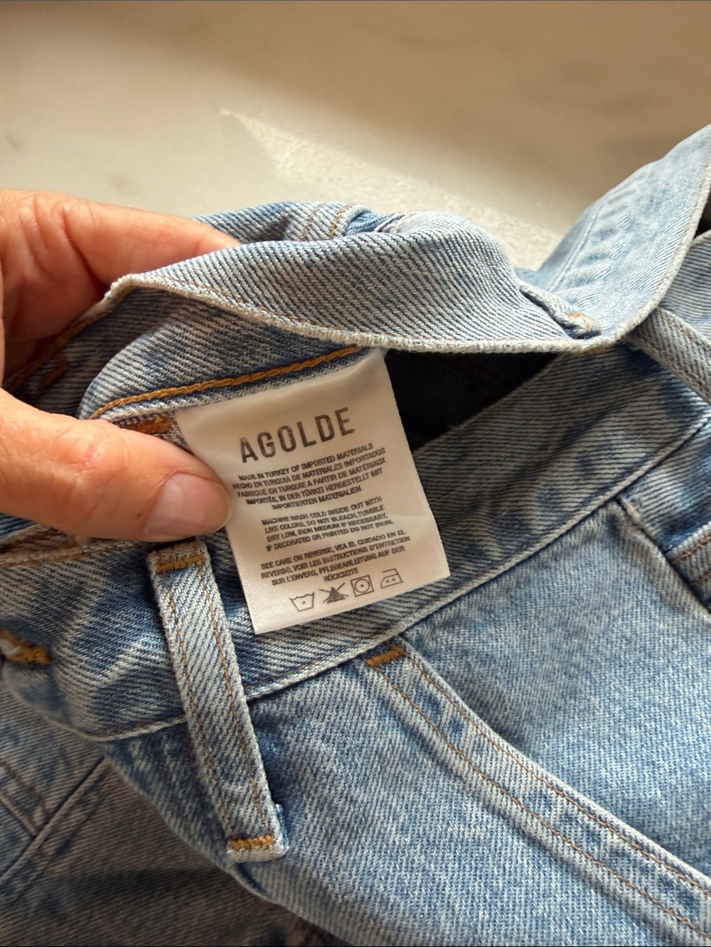 Agolde Cooper Light Blue Panel Seam High-Rise Jeans - Picture 4 of 6